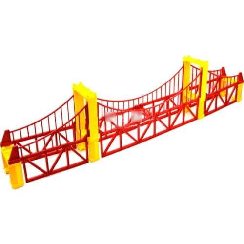 D1035 Free shipping electric train parts plastic red bridge scene (Double Bridge) childrens toys