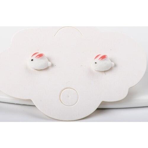 DIY Small Ceramic Stud earrings Flower Geometric Animal Stud Earrings earring for woman jewelry accessories wholesale #KZ505