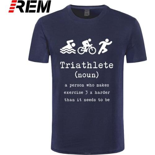 REM tee Triathlon Definition Triathlete Present Funny T Shirt Men Summer Short Sleeve Streetwear T-Shirt Cotton Tees Black