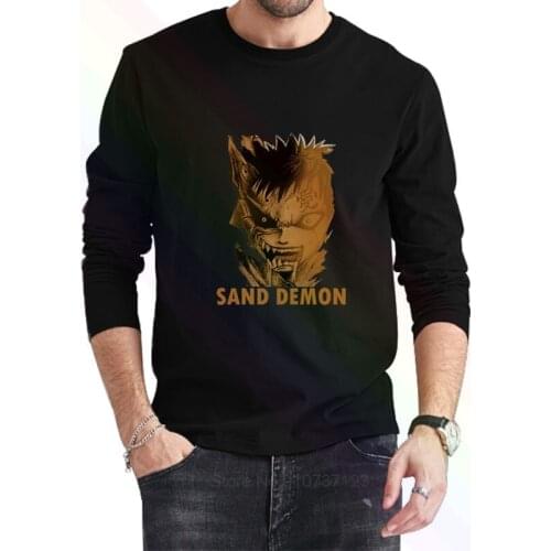 Gaara sand monster Logo Classic Black T-Shirt 2021 Newest Summer Mens Long Sleeve Popular Tees Shirt Tops Novel Unisex
