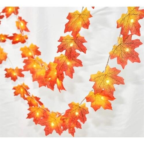 4M Maple Leaves Garland String Lights Led Fairy Lights Christmas Tree Lights Indoor Decoration for Home Garlands Xmas Holiday