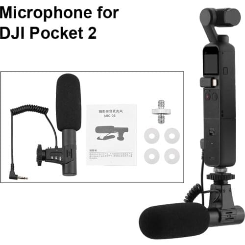 3.5mm Condenser Microphone Wired Mic for DJI Pocket 2 Do-It-All Handle Accessories Gimbal Camera Audio Interview Recording MIC