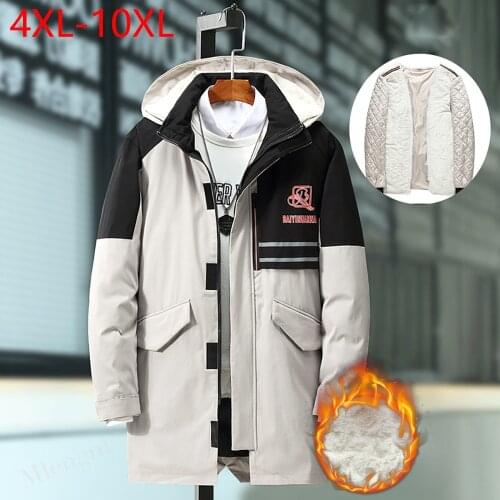 Men Winter Jacket Hat Liner Detachable Large Size 10XL Three Clothes Spring Autumn Windbreaker/Winter Coat/Fleece Lining Outwear
