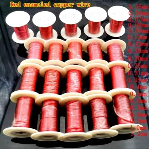 100g Red Magnet Wire0.1 0.2mm 1.0mm QA Enameled Copper Wire Magnetic Coil Winding For Electric Machine DIY Electromagnet Making