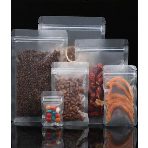 Frosted Plastic Ziplock Bag Flat Bottom Matte Translucent Food Zip Pouch Wedding Party Birthday Gift Bags