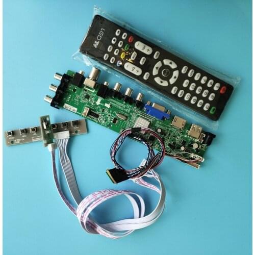Kit For LTN140AT20-W01/LTN140AT22-P01 HDMI AV Panel DVB-T2 LED USB VGA TV controller board Signal digital 1366X768 screen remote
