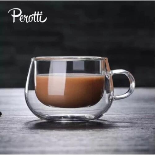 New Heat Resistant Double Wall Clear Glass Mug Cup Cup 160 ml 2 Pcs Espresso Coffee Cup Set Handmade tea Milk Cocktail