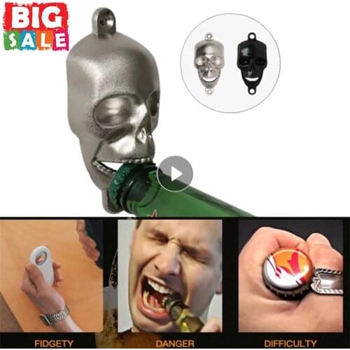 Manual Beer Bottle Opener Skull Shaped Wine Opener Alloy Wall Mounted Portable Bar Tools Kitchen Gadgets Soda Cap Accessories