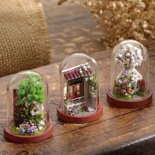 Assemble DIY Doll House Toy Wooden Miniatura Doll Houses Miniature Dollhouse toys With Furniture LED Lights Birthday Gift