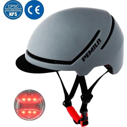 CPSC & CE With LED Light Bicycle Helmet Road MTB Bike Helmet For Adult Men Women Scooters Riding Cycling Helmet Adjustable M / L