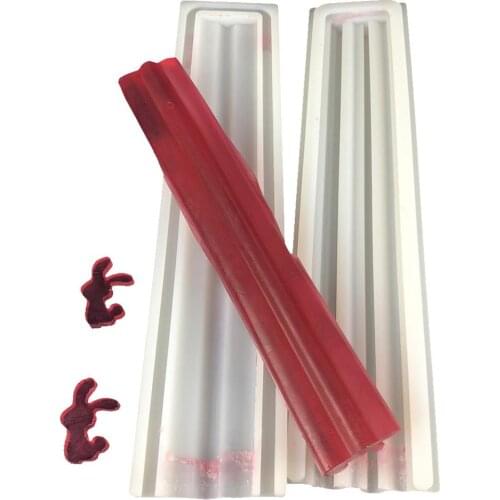 Cute Rabbit Shape Cake Mould Silicone Biscuit Soap Mold Tube DIY Candles Jellies Crafts Column Kitchen Making Tool 40a