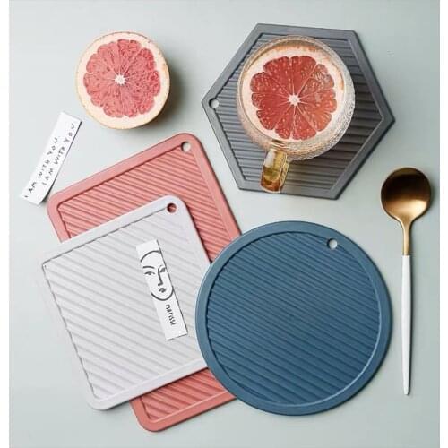 2pcs Silicone drying pad heat insulation pot pad protector saucer cup drain pad table pad tray
