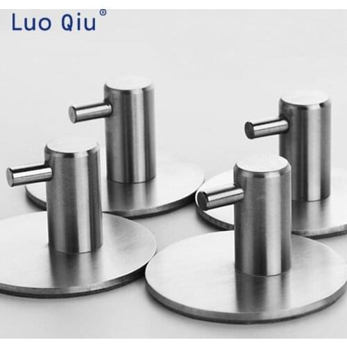 Modern Bathroom Robe Hooks Frame Square European Coat Hooks 304 Towel Hangers Polish Finished Bathroom Shelf 4 pcs/lot