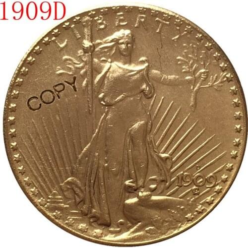 USA 1909-D $20 St. Gaudens Coin Copy