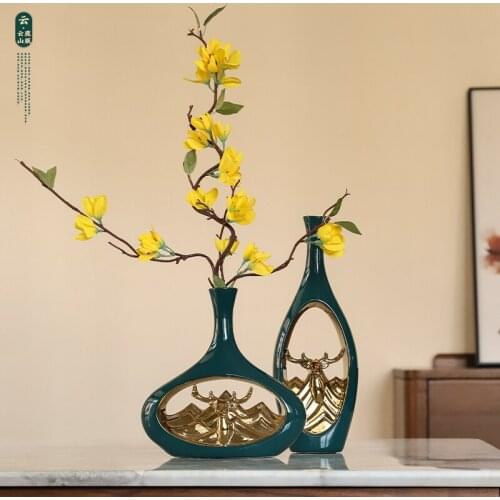 Light Luxury Vase Ceramic Tabletop Decoration Creative Home New Chinese Wine Cabinet Decoration Home Decor