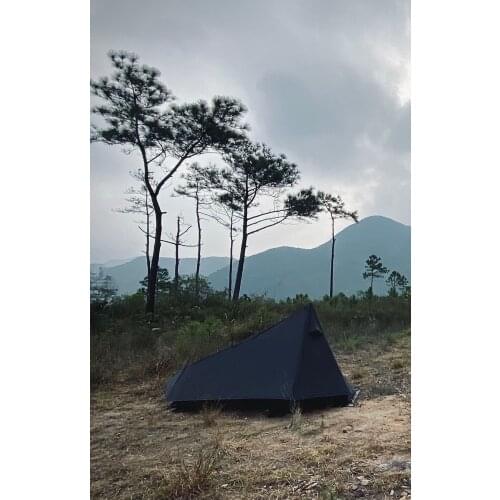 Oudoor Ultralight Camping Tent 3 Season 1 Single Person Professional 15D Nylon 1 Side Silicon Coating Rodless Tent,only 615g