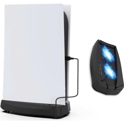 2020 New PS5 Game Console Stand/Base with 3 USB Port + Cooling Fan for Playstation 5 DE/UHD Version Dock Mount