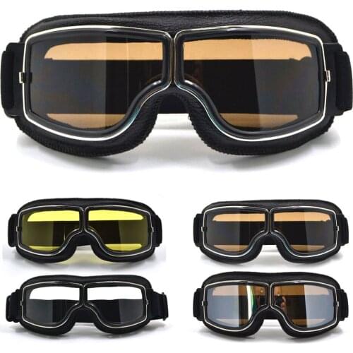 BJMOTO 2017 Retro Vintage Motorcycle Cruiser Scooter Biker Goggles For Harley Bobber Chopper Helmet