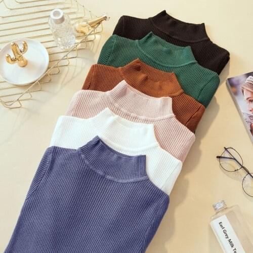 Turtleneck Knitted Sweater Female Casual Pullover Women Autumn Winter Tops Korean Sweaters