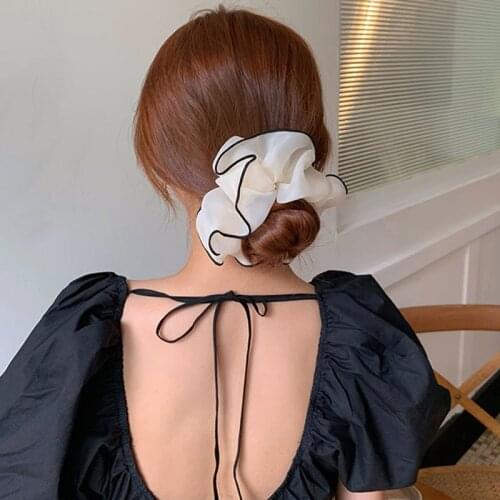 French Style Women Elastic Hair Bands Kawaii Tulle Hair Ropes Shiny Elegant Scrunchie Girls Ponytail Headwear Hair Accessories