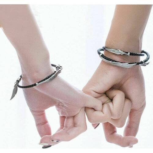 League LOL Rakan Xayah Couple Bracelets Leather Bangle Valentines Day Gift S925 Sterling Silver Jewelry For Women Men Lovers