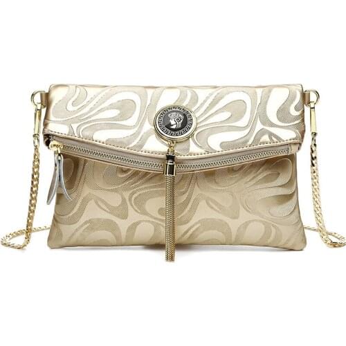 Women wallet Fashion Womens design Chain Detail Cross Body Bag Ladies Shoulder bag clutch bag bolsa franja luxury evening bags