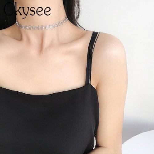 Ckysee New 925 Sterling Silver Fashion Choker Necklace Clavicle Chain For Fashion Women Minimalist Fine Charms Jewelry