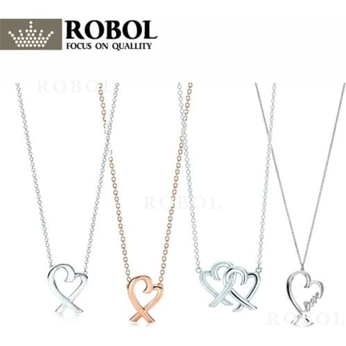High Quality 1:1 TTFF 925 Sterling Silver New Love Bow Necklace Jewerly Original Design Model Exquisite Craftsmanship