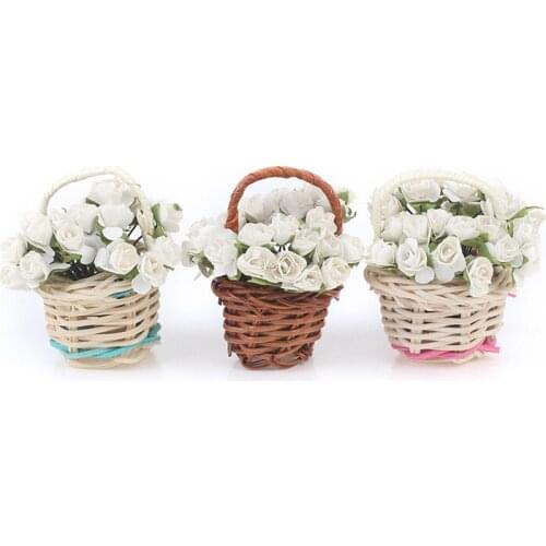 1Pc 1:6 Dollhouse Miniature a Basket of Flowers Dolls House Decor for 1:6 Dolls