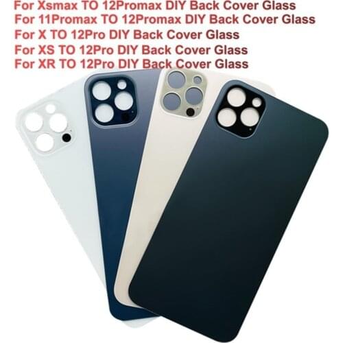 1PCS (Big Camera Hole) DIY Back Battery Cover Glass Panel Door For iPhone 11 12 12PRO 12 Pro Max Rear Housing Repair Replacement