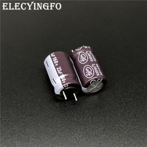 10Pcs/100Pcs 22uF 160V22uf LELON RXB Series 10x16mm 160V22uF Long Life PSU Aluminum Electrolytic Capacitor