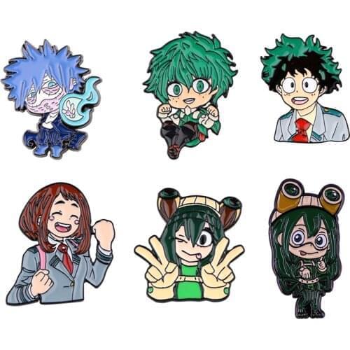 12pcs/lot E3274 Funny Anime Metal Pins Enamel Brooches for Women Men Lapel Pin Backpack Badge Denim Pin Brooch