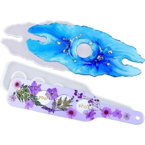 2 Pcs Shot Glass Serving Tray Mold with Wine Rack Resin Molds Set, 4 Holes Beerboard Molds and Glasses Holder Epoxy Mold