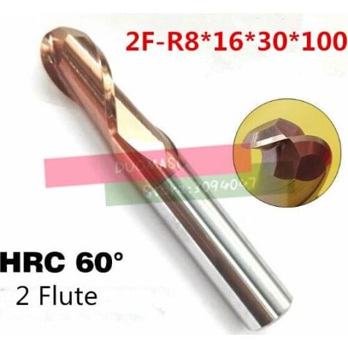 2F-R8*16*30*100 HRC60,carbide Square Flatted End Mills coating:nano TWO flute diameter 16mm, The Lather,boring Bar,cnc,machine