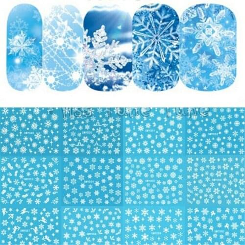 3D Christmas snowflake nail art water transfer sticker ladies manicure decal
