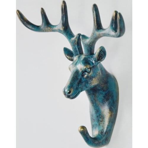 3D Deer Statue Sculpture Wall Decor Home Decoration Accessories Coat Hook Clothes Hanger High Quality Resin Animal Art Figurine
