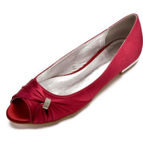 Creativesugar open toe satin dress flats with knot crystal rhinestone ring elegant bridal wedding prom lady shoes mother shoe
