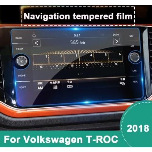 Car GPS Navigation Tempered Glass Screen Protector Steel Portective Film For Volkswagen VW T-ROC T ROC 2018 Accessories