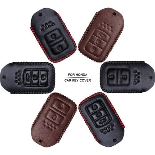 Car Accessories Key Cover Case For Honda Spirior Fit Civic Accord City CRV Jazz HRV Hand-woven Smoky Grey Metal Keyring Keychain