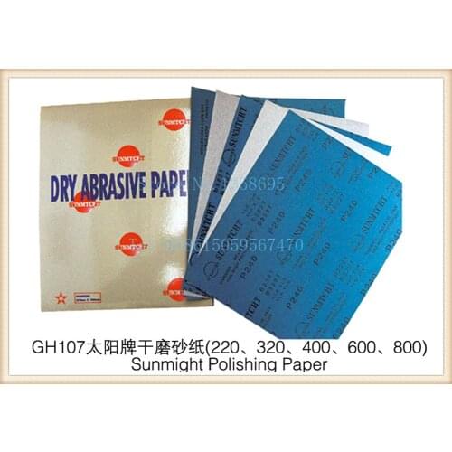 Free Shipping 10pcs/pack sand abrasive paper, GH107 Sunmight Polishing Paper 220 320 400 600 800, dry abrasive paper