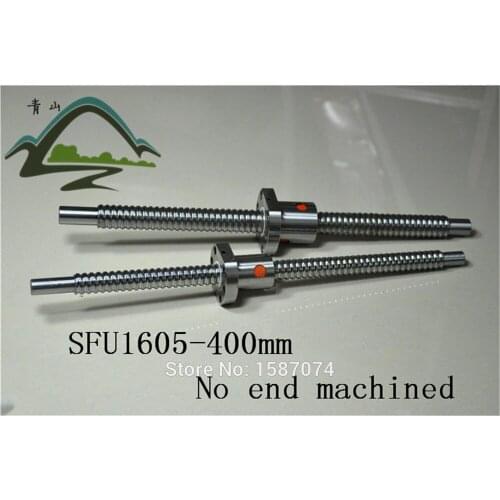 Free Shipping 16mm Ball Screw Rolled ballscrew 1pc SFU1605 L 400mm with 1pc 1605 Flange single ballnut