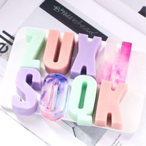 Large Numbers Letters Silicone Soap Mold 3D Fondant Mold Cakes DecoTools DIY Kitchen English letter aromatherapy plaster mould
