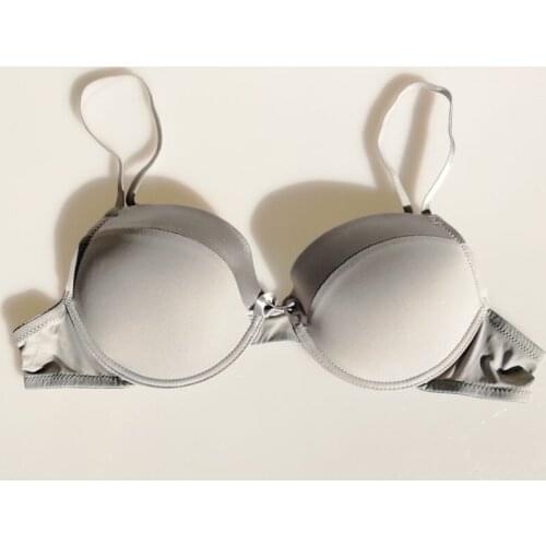 Simplicity Solid Color Bowknot Underwire Comfortable Sexy Plunge Bra for Women/female Fashion Underwear Lingerie Gift BRB023