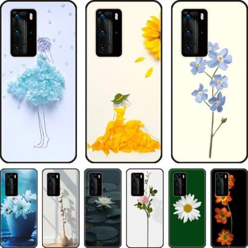 Flower pattern Phone Case For Huawei Honor 10 9 8 N Pro Lite A C RU black cell shell