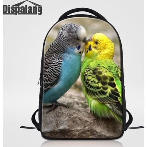 Dispalang Women Men Laptop Backpacks Girls Parrot Printed Kids School Bags For Teenage Travel Leisure Backpack Notebook Backpack