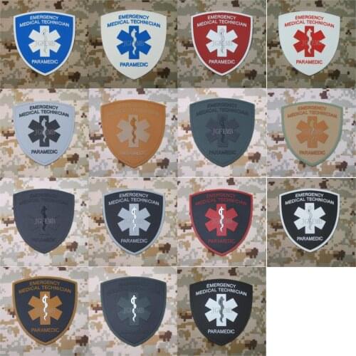 EMERGENCY MEDICAL TECHNICIAN PARAMEDIC Tactical Morale Military Red Cross 3D PVC