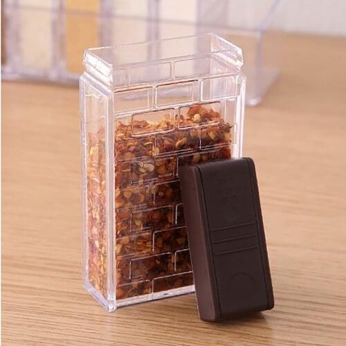 Seasoning Tools Household Kitchen Transparent Box Jar Bottle Salt Pepper Spice Storage Container Seasoning sealed jar Gadget Set