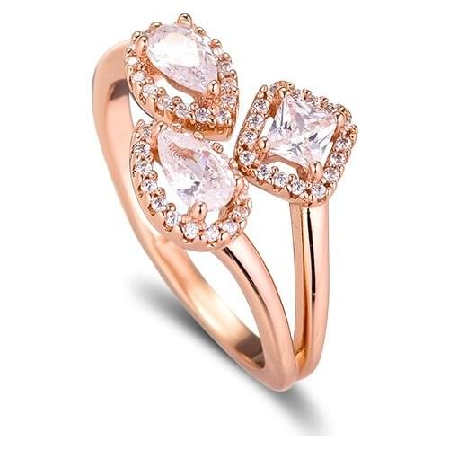 CKK Silver 925 Jewelry Rose Geometric Shapes Ring For Women Fashion Gift Original Sterling Silver Ring