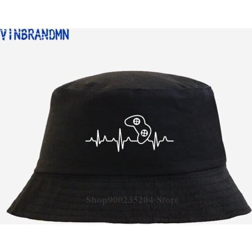 2021 hot sale Gamer Heartbeat Fishing hats Video Game Lover Player Gifts sun hat PS Controller Buttons Play Station bucket hats