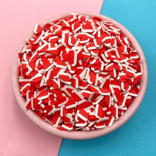 100g Cute Christmas Hat Clay Slices Polymer Hot Clay Sprinkles for Craft DIY Making Phone Case Nails Art Decoration Accessories